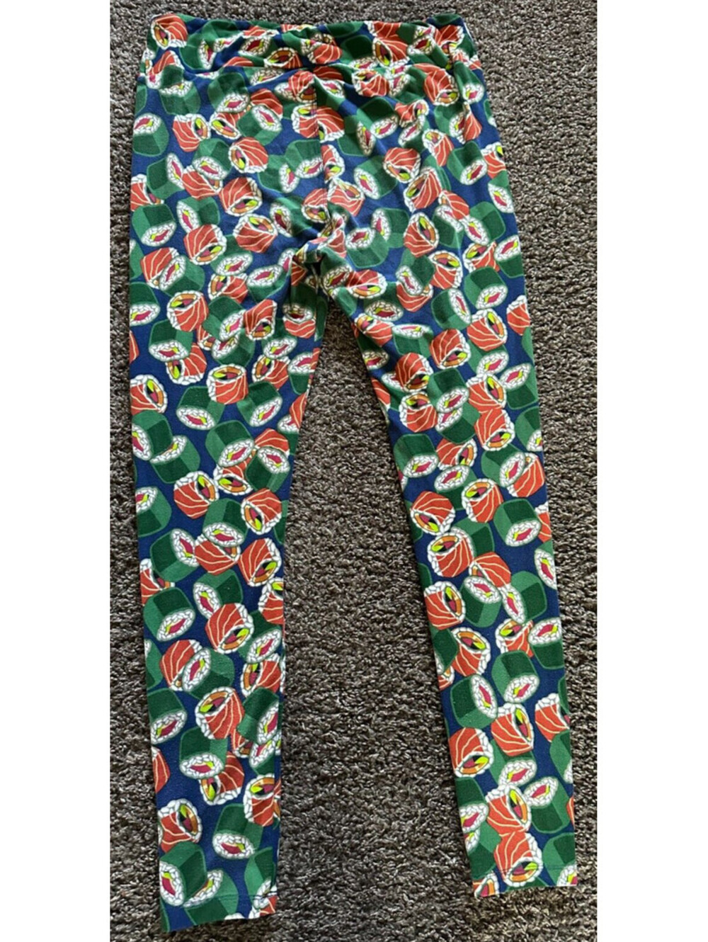 Lularoe Leggings - Pattern: SUSHI ROLLS - Size: Tall & Curvy - PreOwned